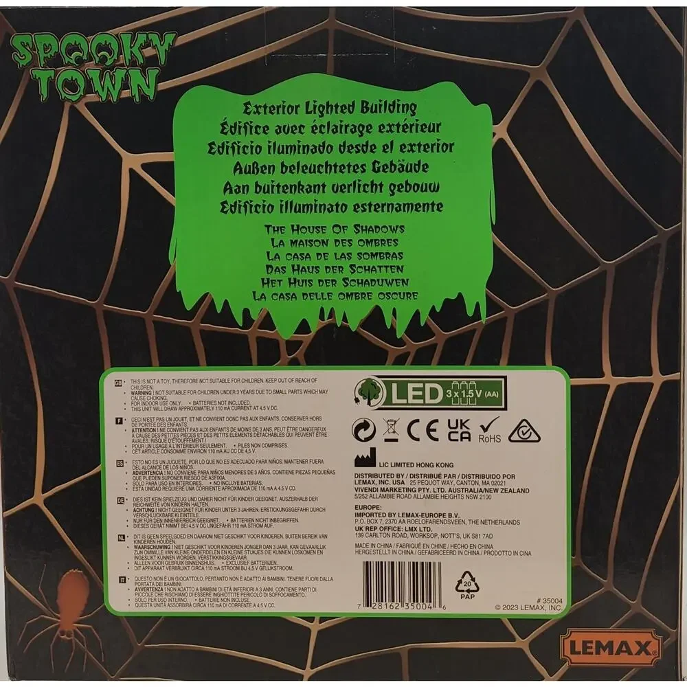 Lemax Spooky Town 2023 THE HOUSE OF SHADOWS #35004 NRFB Lit Village Building *